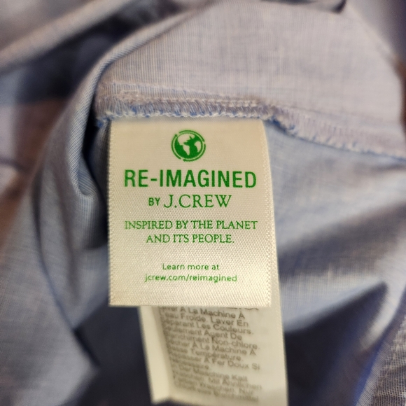 J. Crew Factory Women's Classic Blue Button-Down Shirt, Size M - Picture 6 of 7